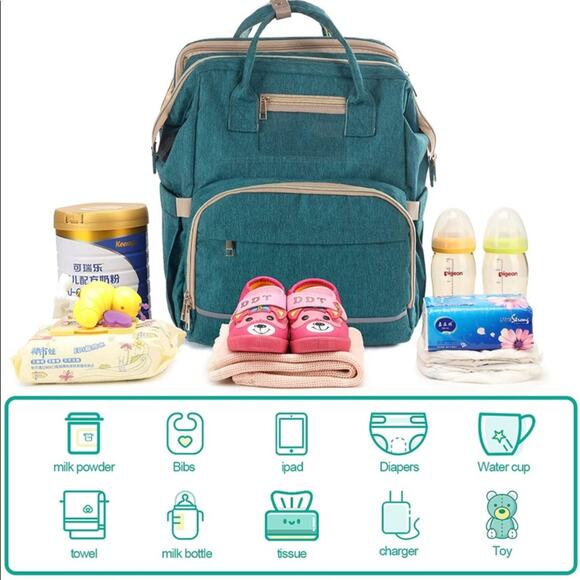 Baby backpack Auto Foldable Crib, USB Charging Port and Shade Cloth - Picture 6 of 8